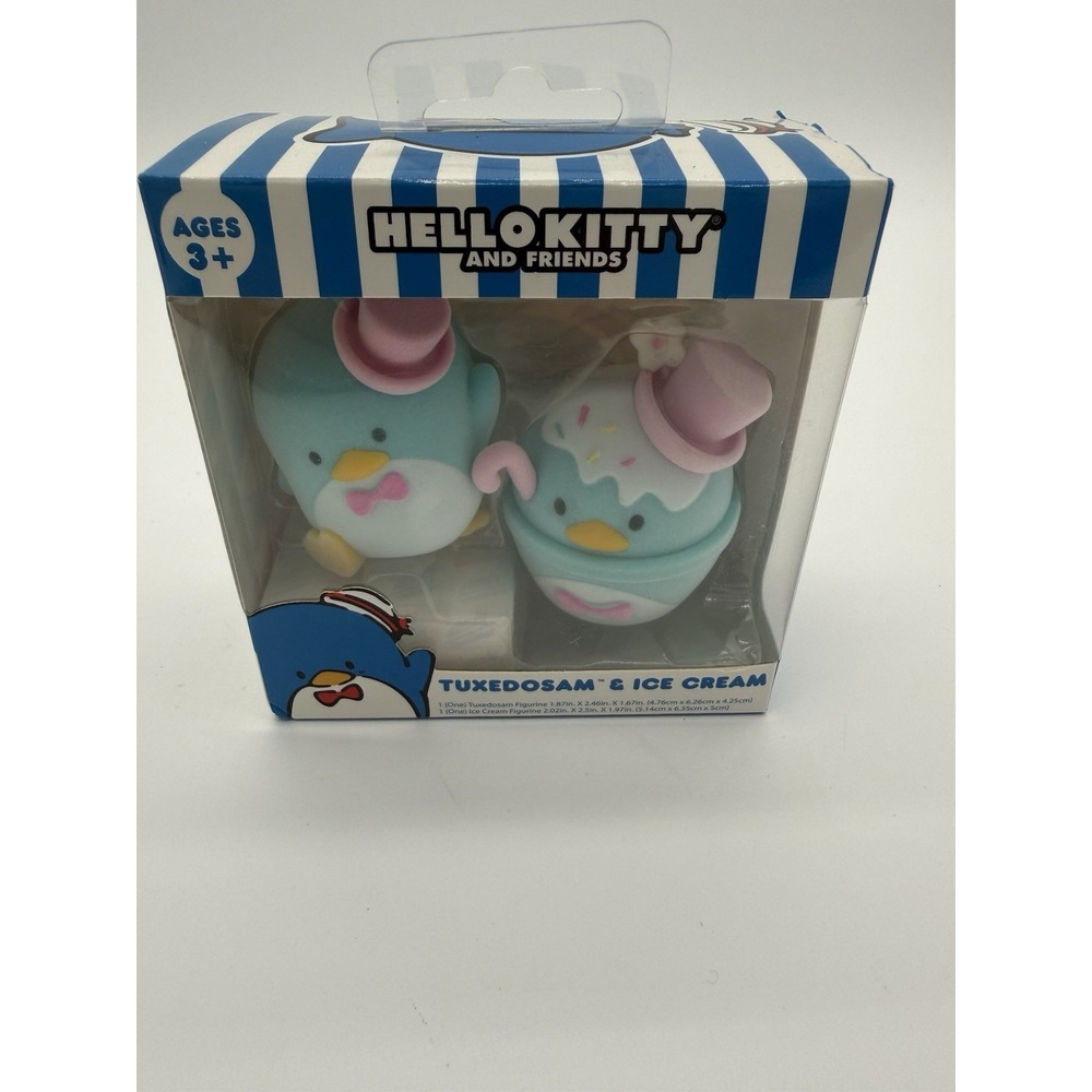 Hello Kitty & Friends Tuxedosam & Ice Cream Flocked Figurines NIB